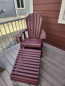 Polywood Maintenance Free Adirondack Chair with Ottoman Set