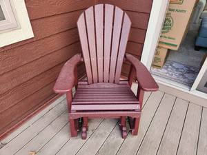 lot 31 image: Maintenance Free Polywood Adirondack Outdoor Glider Chair
