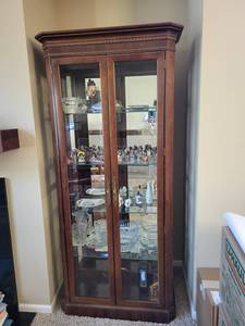 lot 8 image: Vintage Glass Display Cabinet - - Contents Not Included