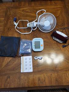 lot 11 image: Multifunctional Lot Clock, BP Monitor, Fan