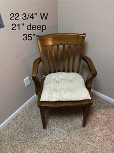 lot 205 image: Solid Wood Vintage Armchair with Cushion