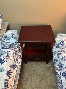 lot 207 image: Elegant Wooden Bedside Table