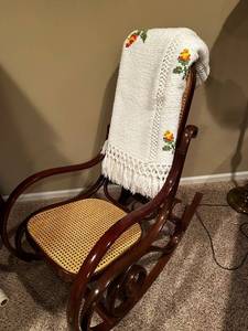 lot 26 image: Vintage Cane Rocking Chair