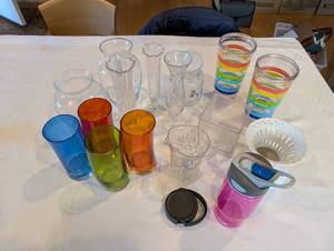 lot 100 image: Colorful Glassware & Vase Collection
