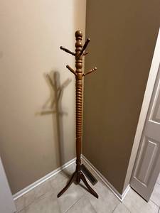 lot 133 image: Classic Wooden Coat Rack