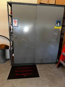 lot 150 image: Large Metal Garage Storage Cabinet