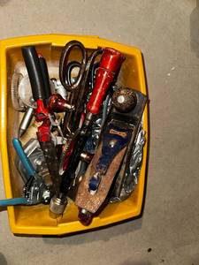 lot 304 image: Vintage Hand Tool Lot with Plane & Drill