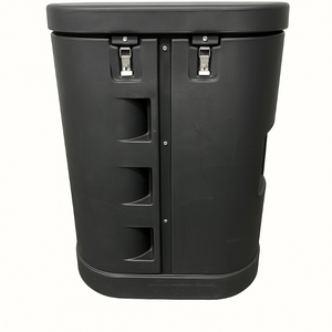 lot 6 image: MSRP $1800 Pop Up Trade Show Display Booth With Lights In Wheeled Hard Carrying Case - Guessing 10 x 7 - In Good Condition