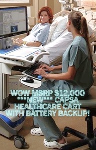 WOW MSRP $12,000 NEW Capsa Healthcare 1975076 M38e Sit To Stand Computing Workstation With Battery (Tested As Working) *most proven point-of-care computing cart in healthcare! For CPOE/physician rounds! See Description For More Info!