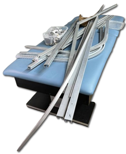 lot 22 image: Lot Of Hospital Curtain Ceiling Track System Rails With Hooks - No Curtain Included