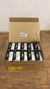 lot 35 image: Box of 10 Pass & Seymour GFCI Duplex Receptacles 15 Amp