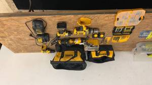 lot 36 image: DeWalt Power Tool Set with Bag, Chargers, Drill Bits & Attachments