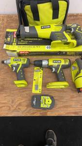 lot 37 image: Ryobi ONE 18V Tool Set with Bag and Accessories