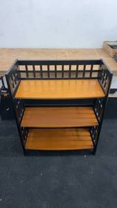 lot 41 image: Three-Tier Bookcase with Black Openwork Sides