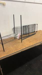 lot 64 image: Adjustable Metal Shelving Rack with Black Wire Shelves