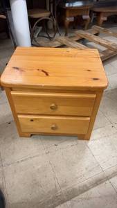lot 76 image: Solid Pine Two-Drawer Nightstand