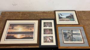 lot 81 image: Collection of Framed Artwork by James Raedeke and Les C. Kouba