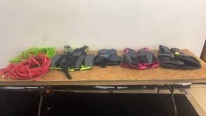 lot 85 image: Mixed Set of Water Sports Equipment Including Life Jackets and Ropes