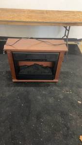 lot 86 image: Electric Fireplace Heater with Remote Control and Wooden Mantle