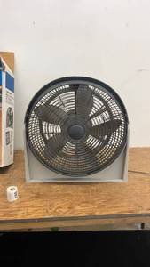 lot 93 image: Used Lasko 20-inch Box Fan with Gray Finish
