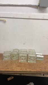 lot 133 image: Collection of Vintage Glass Blocks with Unique Patterns