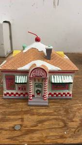 lot 154 image: Ceramic Ice Cream Parlor Christmas Village House