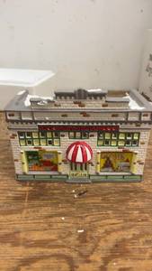lot 165 image: Vintage Ceramic Village Market Building Decor