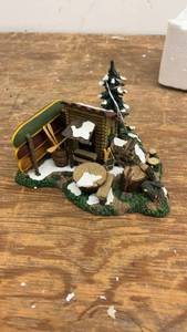 lot 168 image: Department 56 Village Accessories The Woodshed & Chopping Block Figurine