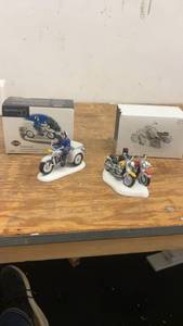 lot 179 image: Department 56 Motorcycle Figurines - Patrol and Riders Set