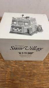 lot 182 image: Handpainted Ceramic Als TV Shop from The Original Snow Village