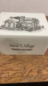 lot 191 image: The Original Snow Village Fishermans Nook Resort Ceramic Collectible