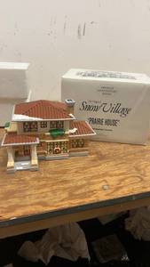 lot 200 image: The Original Snow Village Prairie House Ceramic Christmas Decoration