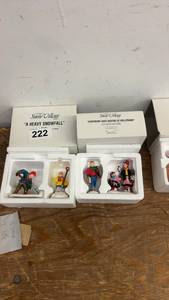 lot 222 image: Set of 5 Snow Village Figurines A Heavy Snowfall and Skating at Rollerama