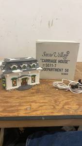 lot 235 image: Department 56 Snow Village Carriage House 5071-7 with Original Box