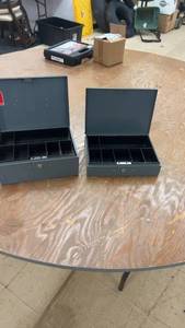 lot 270 image: Set of 2 Steel Cash Boxes with Lock and Compartments