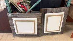 lot 283 image: Set of 2 Rustic Wood Frame Wall Art Pieces