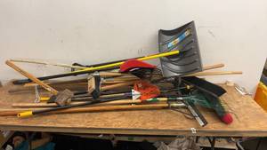lot 292 image: Assorted Lot of Lawn and Garden Tools Including Shovels and Rakes