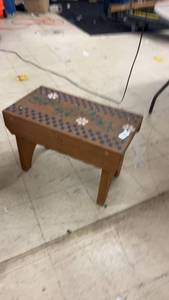 lot 298 image: Decorative Wooden Step Stool with Floral Design