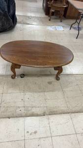 lot 315 image: Solid Wood Oval Coffee Table with Carved Legs
