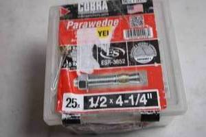 lot 6 image: Box of 25 Para Wedge Concrete Anchors 12 x 4-14