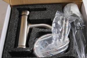 lot 17 image: Brushed Nickel Kitchen Faucet with Pull-Out Sprayer