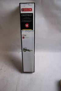 lot 29 image: Delta Crestfield 18 inch Towel Bar, Brushed Nickel