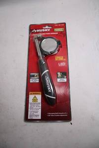lot 81 image: Husky Lighted Inspection Mirror with LED and Batteries