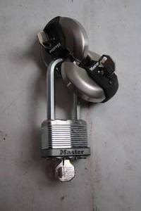 lot 131 image: Set of 2 Master Lock Discus Security Locks with Keys