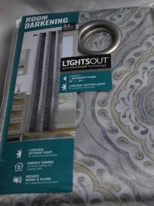 lot 135 image: LightsOut Camilla Room Darkening Curtain Panel 38x84 Inches