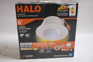lot 178 image: Halo 6 Canless Recessed Downlight - Gimbal Adjustable