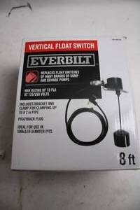 lot 195 image: Everbilt Vertical Float Switch with 8 ft Cable