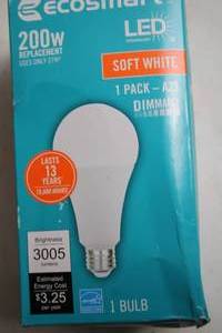 lot 210 image: Ecosmart 200W Replacement LED Bulb Soft White