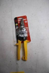lot 213 image: Crescent Offset Aviation Snip with Yellow Handles - 10 Inch