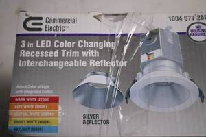 lot 226 image: Commercial Electric 3in LED Color Changing Recessed Trim Light